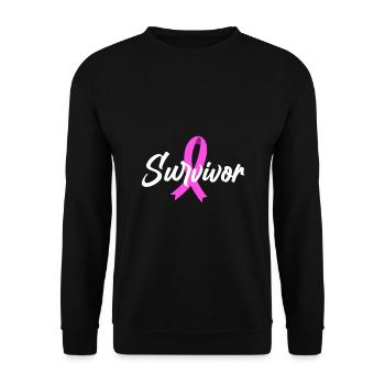 Ruban de cancer du sein cancer rose ruban de cancer - Sweat-shirt Unisexe - noir - Devant - Alina (178cm) & Michal (187cm)