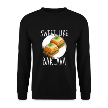 Doux comme baklava Turquie Grèce cadeau - Sweat-shirt Unisexe - noir - Devant - Alina (178cm) & Michal (187cm)