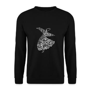 Arabic calligraphy Dervishes Dervis Mevlana - Unisex Sweatshirt - black - Front - Alina (178cm) & Michal (187cm)
