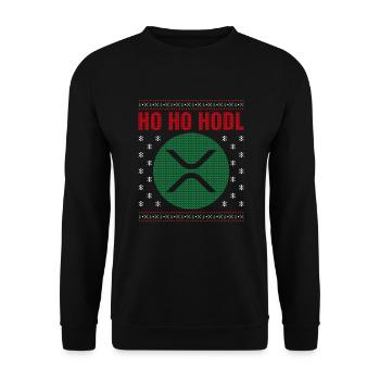 Ho Ho Hodl XRP I Ugly Christmas Xmas Ripple - Sweat-shirt Unisexe - noir - Devant - Alina (178cm) & Michal (187cm)