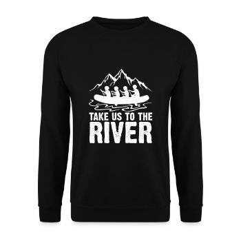 River trips rafting tour water sports adventure - Unisex Sweatshirt - black - Front - Alina (178cm) & Michal (187cm)