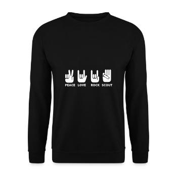 Pfadi handzeichen Pfadfinder - Unisex Pullover - Schwarz - Vorne - Alina (178cm) & Michal (187cm)