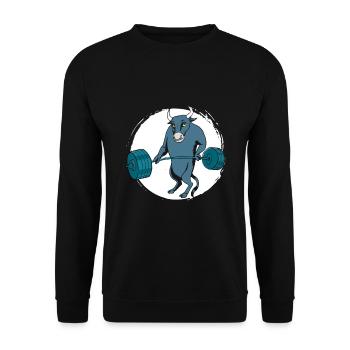 Animal Strongman Taureau - Sweat-shirt Unisexe - noir - Devant - Alina (178cm) & Michal (187cm)