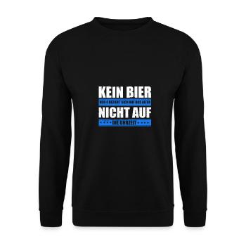 Kein Bier vor 4 - Unisex Pullover - Schwarz - Vorne - Alina (178cm) & Michal (187cm)