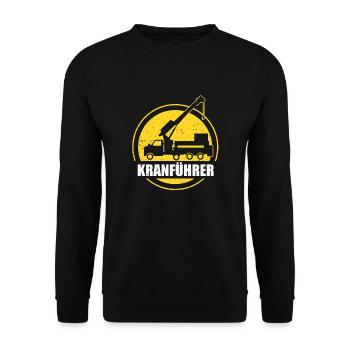 Kranführer - Unisex Pullover - Schwarz - Vorne - Alina (178cm) & Michal (187cm)