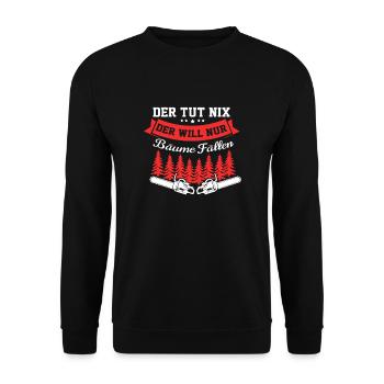 Waldarbeiter - Unisex Pullover - Schwarz - Vorne - Alina (178cm) & Michal (187cm)