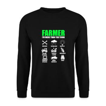 Agriculteur fermier agriculteur agriculteur tracteur ferme étable - Sweat-shirt Unisexe - noir - Devant - Alina (178cm) & Michal (187cm)