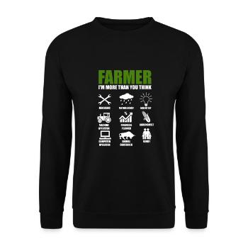 Agriculteur fermier agriculteur agriculteur tracteur ferme étable - Sweat-shirt Unisexe - noir - Devant - Alina (178cm) & Michal (187cm)