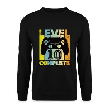 Jeux de hasard 10e anniversaire Niveau 10 terminé - Sweat-shirt Unisexe - noir - Devant - Alina (178cm) & Michal (187cm)