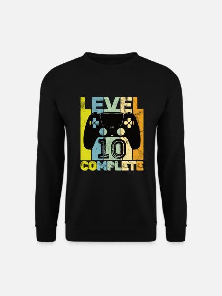 Gaming Zocken 10 Geburtstag Level 10 Complete - Unisex Pullover - Schwarz