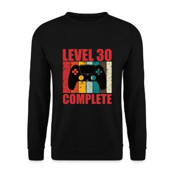 Gaming Gaming 30 Birthday Level 30 Complete - Unisex Sweatshirt - black - Front - Alina (178cm) & Michal (187cm)