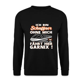 Schaffner schaffner chemin de fer profession travail cadeau - Sweat-shirt Unisexe - noir - Devant - Alina (178cm) & Michal (187cm)
