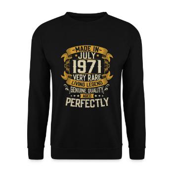 Jahrgang Juli 1971 geboren Legenden Geburtstag - Unisex Pullover - Schwarz - Vorne - Alina (178cm) & Michal (187cm)