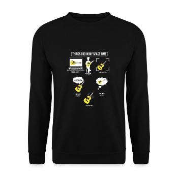 Gitarre Musik Gitarrist Papa Guitar Opa - Unisex Pullover - Schwarz - Vorne - Alina (178cm) & Michal (187cm)