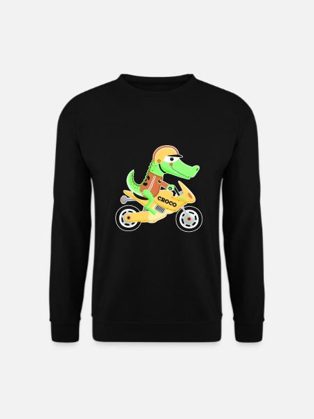 Krokodil Moto Bike Alligator Biker - Sweat-shirt Unisexe - noir