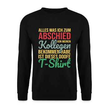 Kollegen Abschied - Unisex Pullover - Schwarz - Vorne - Alina (178cm) & Michal (187cm)
