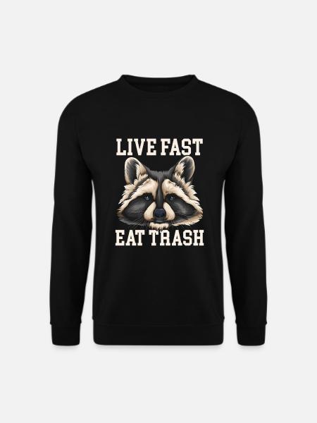 Waschbär Waschbären tier beuteltier - Unisex Pullover - Schwarz