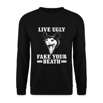 opossum tier beutelratte beuteltier - Unisex Pullover - Schwarz - Vorne - Alina (178cm) & Michal (187cm)