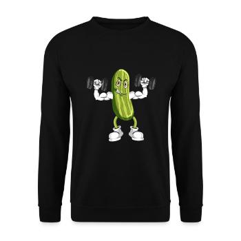 Vegan Fitness Vegan Bodybuilding Concombre - Sweat-shirt Unisexe - noir - Devant - Alina (178cm) & Michal (187cm)