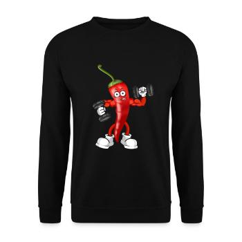 Vegan Vegan Bodybuilding Piment Rouge - Sweat-shirt Unisexe - noir - Devant - Alina (178cm) & Michal (187cm)