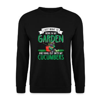 Garden Gardening Vegetables Vegan Cucumber Cucumber - Unisex Sweatshirt - black - Front - Alina (178cm) & Michal (187cm)