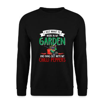 Gardening Vegetables Vegan Pepperoni Pepperoni - Unisex Sweatshirt - black - Front - Alina (178cm) & Michal (187cm)