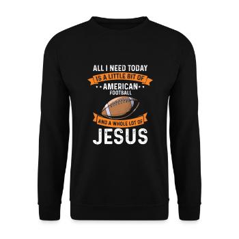 Jesus Christ God Christ American Football Fan - Unisex Sweatshirt - black - Front - Alina (178cm) & Michal (187cm)