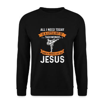 Jésus Sport Dieu Christ Taekwondo Tae kwon do - Sweat-shirt Unisexe - noir - Devant - Alina (178cm) & Michal (187cm)