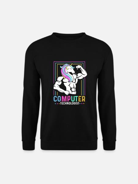 Computer Technologe Geschenk Radiologe Einhorn - Unisex Pullover - Schwarz