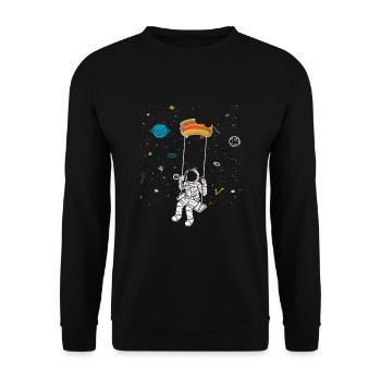 Astronaut Hot Dog Love Astronomy Hot Dog - Unisex Sweatshirt - black - Front - Alina (178cm) & Michal (187cm)