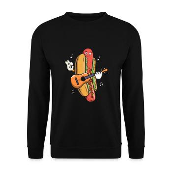 Guitarist Guitar Hot Dog Musician Guitar Hotdog - Unisex Sweatshirt - black - Front - Alina (178cm) & Michal (187cm)