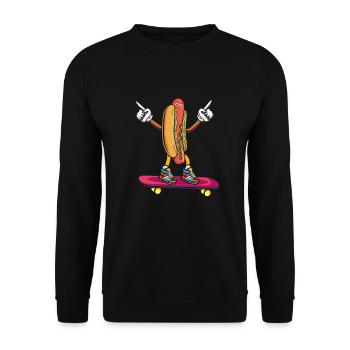 Hot Dog Skateboarder Skateboard skateboard skateboard - Sweat-shirt Unisexe - noir - Devant - Alina (178cm) & Michal (187cm)