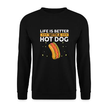 Hot dog adore la saucisse de pomme de terre hot-dog - Sweat-shirt Unisexe - noir - Devant - Alina (178cm) & Michal (187cm)