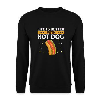 Hot Dog Love Hot Dog Pomme de terre Ketchup - Sweat-shirt Unisexe - noir - Devant - Alina (178cm) & Michal (187cm)