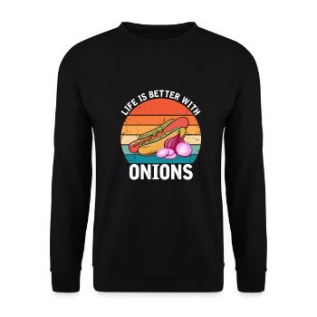 Hot Dog Love Hot Dog Potato Ketchup - Unisex Sweatshirt - black - Front - Alina (178cm) & Michal (187cm)