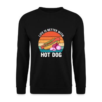 Hot Dog Love Hot Dog Potato Ketchup - Unisex Sweatshirt - black - Front - Alina (178cm) & Michal (187cm)