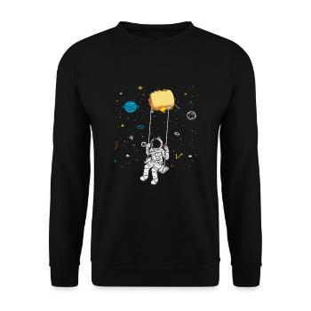 Astronaut Sandwich Liebe Astronomie Sandwich - Unisex Pullover - Schwarz - Vorne - Alina (178cm) & Michal (187cm)