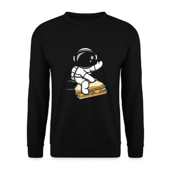 Sandwich Fast Food Astronaut Astronomy - Unisex Sweatshirt - black - Front - Alina (178cm) & Michal (187cm)