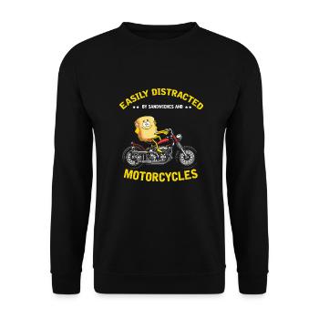 Sandwich motorcycle motorcyclist biker gift - Unisex Sweatshirt - black - Front - Alina (178cm) & Michal (187cm)