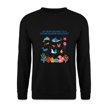 Le cœur appartient au biologiste marin Biologie marine mer - Sweat-shirt Unisexe - noir - Devant - Alina (178cm) & Michal (187cm)