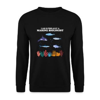 Official Marine Biologist Fish Marine Biology - Unisex Sweatshirt - black - Front - Alina (178cm) & Michal (187cm)