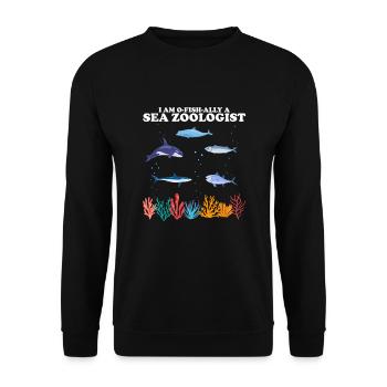 Official Marine Zooologist Zooology Sea - Unisex Sweatshirt - black - Front - Alina (178cm) & Michal (187cm)
