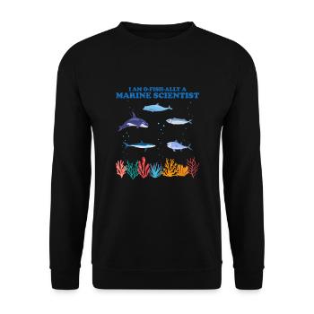 Official Marine Scientist Marine Biologist - Unisex Sweatshirt - black - Front - Alina (178cm) & Michal (187cm)