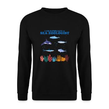 Zooologiste marin officiel Zooologie Mer - Sweat-shirt Unisexe - noir - Devant - Alina (178cm) & Michal (187cm)