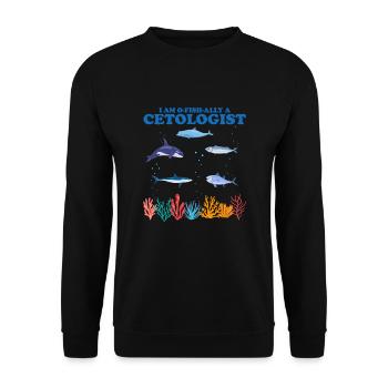 Offizieller Cetologe Cetologie Meeresbiologe Meer - Unisex Pullover - Schwarz - Vorne - Alina (178cm) & Michal (187cm)