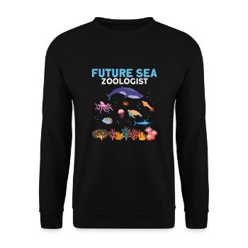 Future Zooologist Zooology Marine Biologist Sea - Unisex Sweatshirt - black - Front - Alina (178cm) & Michal (187cm)