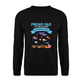 Fier Papa Microbiologie Biologie Biologiste Mer - Sweat-shirt Unisexe - noir - Devant - Alina (178cm) & Michal (187cm)