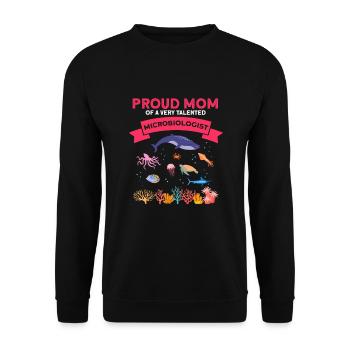 Fière Maman Microbiologie Biologie Biologiste Mer - Sweat-shirt Unisexe - noir - Devant - Alina (178cm) & Michal (187cm)