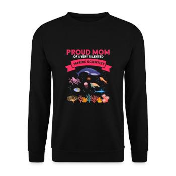 Proud Mom Marine Biologist Marine Biology Sea - Unisex Sweatshirt - black - Front - Alina (178cm) & Michal (187cm)