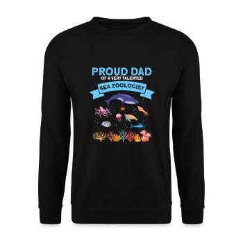 Fier papa Zooologiste de l’océan Zooologie Mer - Sweat-shirt Unisexe - noir - Devant - Alina (178cm) & Michal (187cm)